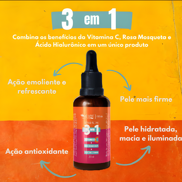LANÇAMENTO RESTAURADOR FACIAL 2024 - Sérum Facial 3 em 1 MaxLove  I  COMPRE 1 LEVE 3 I + Frete Grátis