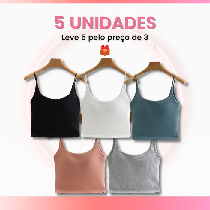 COMPRE 2 LEVE 3 - Kit de Cropped com Bojo e Alcinhas Ajustáveis + Brinde