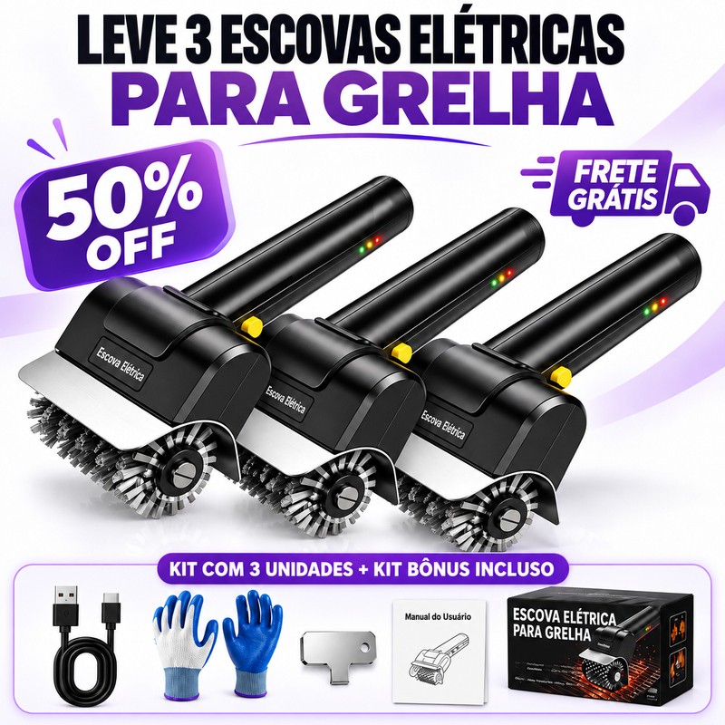GrillForce – Limpeza Pesada Sem Esfregar | KIT 3 UNIDADES com Brinde+ Frete GRÁTIS