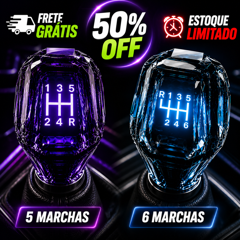 Manopla Cristal de Câmbio Universal | Frete Grátis + 50% OFF