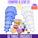 COMPRE 6 LEVE 12 - KIT Tampas de Silicone Anti-Bacteriano (UNIVERSAL) | Frete Grátis