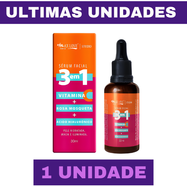 LANÇAMENTO RESTAURADOR FACIAL 2024 - Sérum Facial 3 em 1 MaxLove  I  COMPRE 1 LEVE 3 I + Frete Grátis